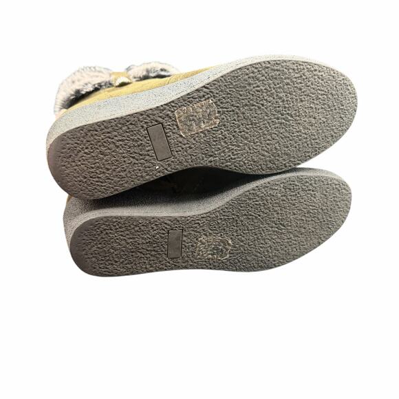 Patrizia by Spring Step Yazzie Olive Green Faux Fur Wedge Boots Size 39 US 8-8.5 - Picture 6 of 15